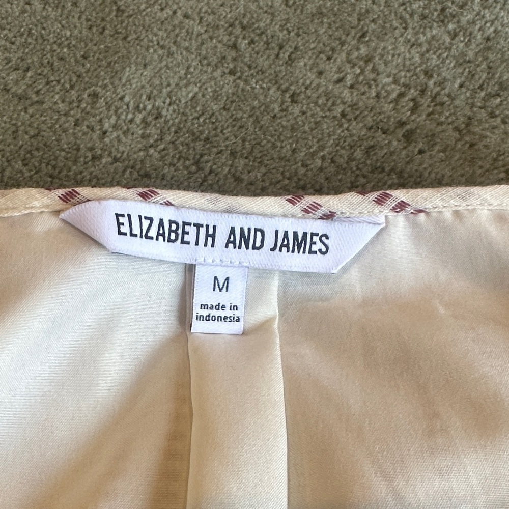 Elizabeth and James Women’s Cream and Burgundy Striped Dress - Picture 2 of 10